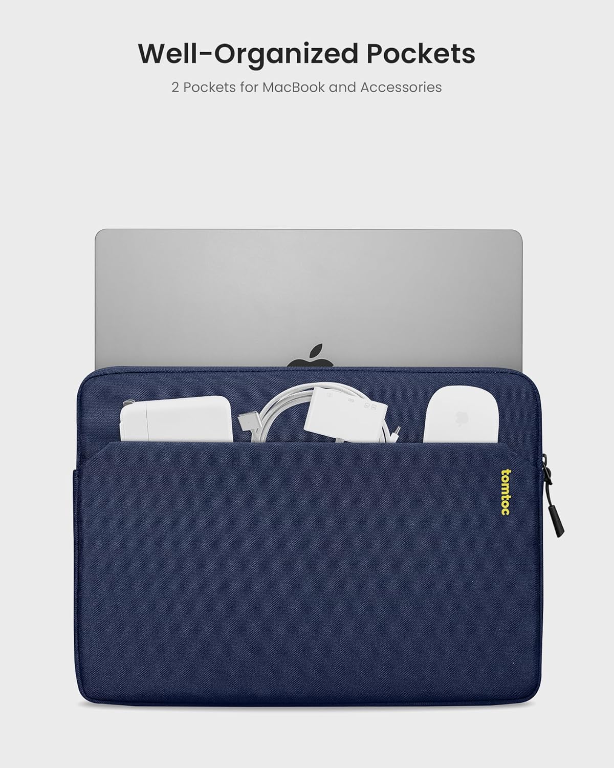 TOMTOC LIGHT A18 14 INCH LAPTOP SLEEVE NAVY BLUE A18D2B2 - Image 2