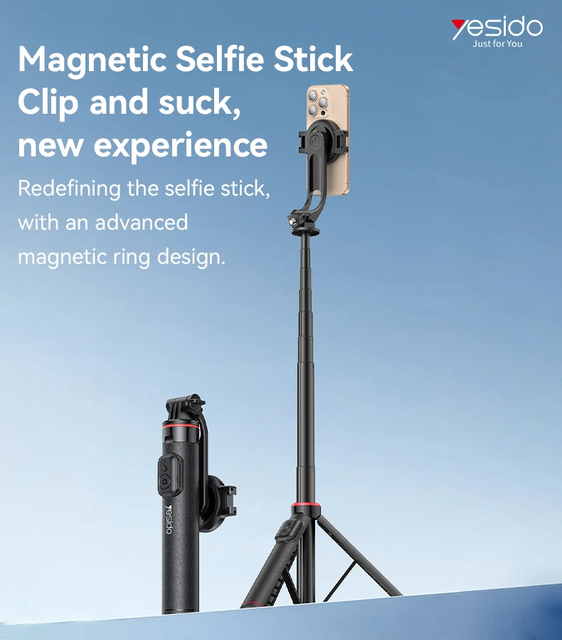 YESIDO 2 IN 1 SELFIE STICK TRIPOD STAND BLACK SF24 - Image 6