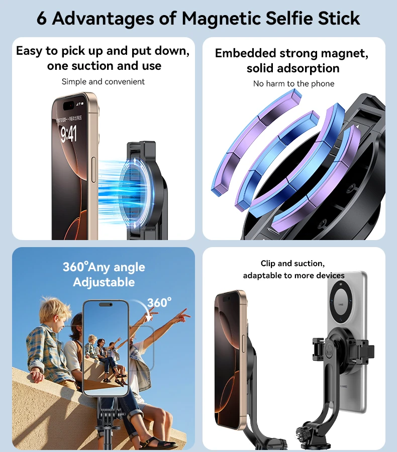 YESIDO 2 IN 1 SELFIE STICK TRIPOD STAND BLACK SF24 - Image 4