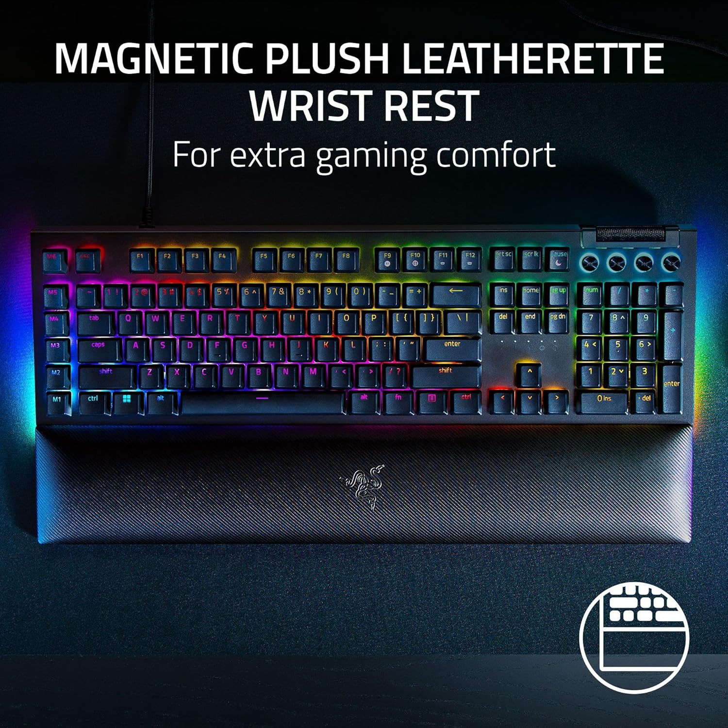 RAZER BLACKWIDOW V4 KEYBOARD YELLOW SWITCH LAYOUT FRML RZ03-04691800-R3M1 - Image 6