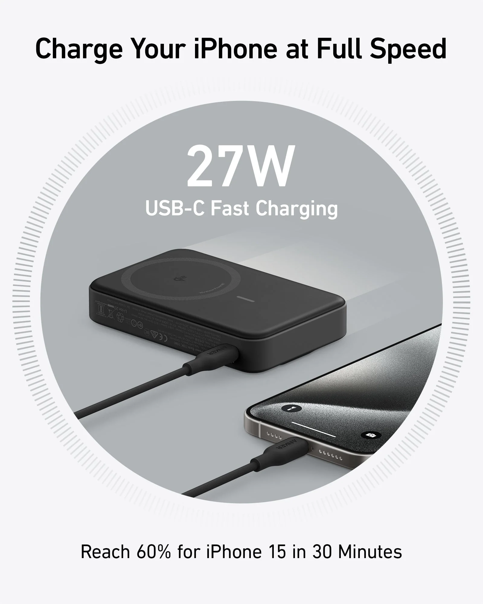 ANKER MAGGO POWERBANK 10000MAH 7.5W STAND BLACK A1652H11 - Image 3