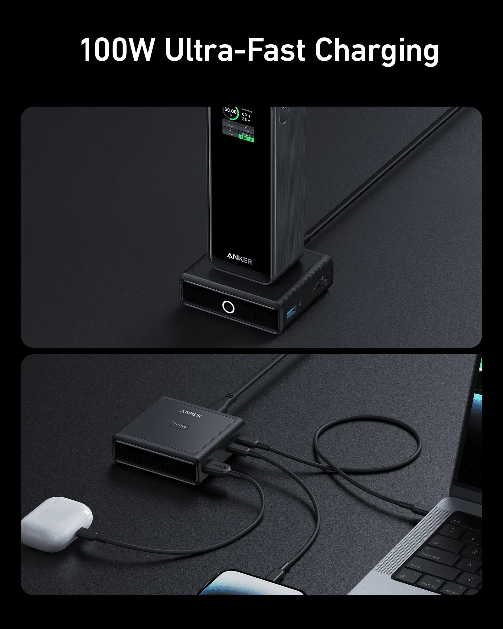 ANKER PRIME 20000MAH POWER BANK 200W A13360B1 WITH 100W CHARGING STAND BLACK A1902211 - Image 5
