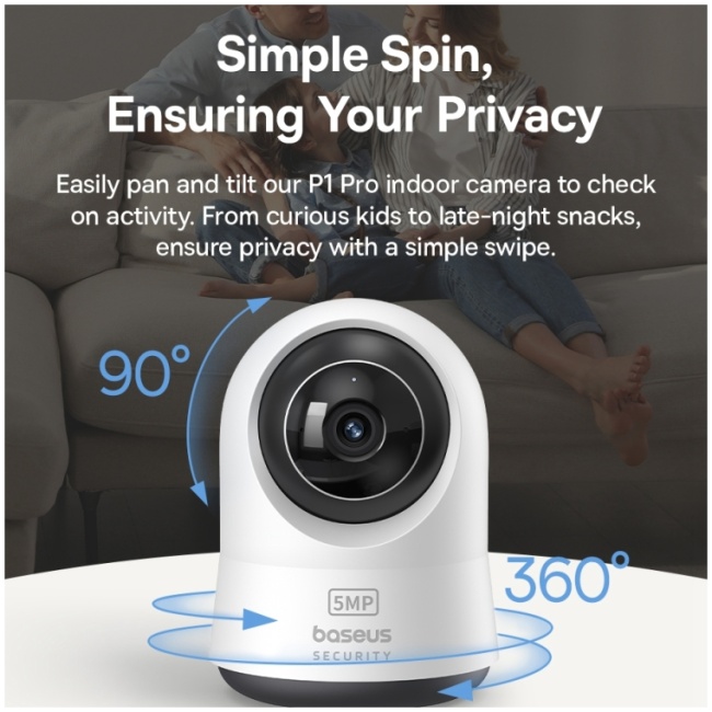 BASEUS WIRED 3K ULTRA CLEAR SECURITY CAMERA P1 PRO WHITE - Image 3