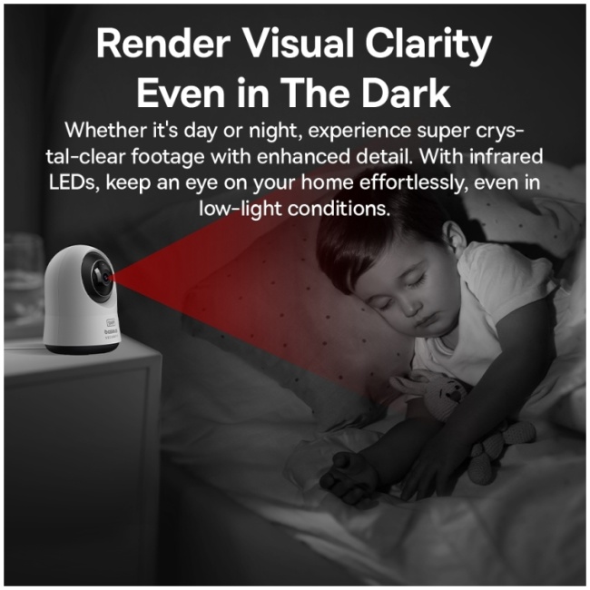 BASEUS WIRED 3K ULTRA CLEAR SECURITY CAMERA P1 PRO WHITE - Image 7