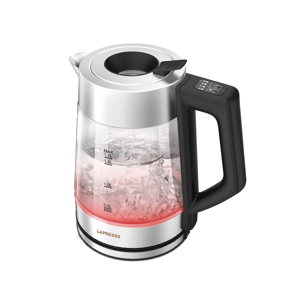 LEPRESSO MULTI-TEMPERATURE ILLUMINATED GLASS KETTLE BLACK LPCFFM0008-BK - Image 2