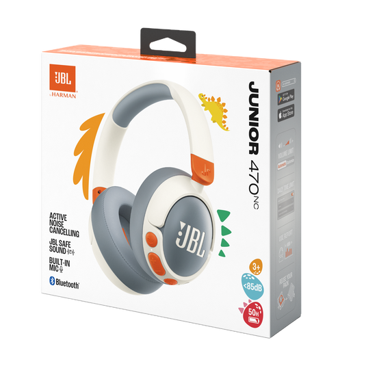 JBL JR 470 NC WIRELESS NOISE CANCELLING OVER-EAR HEADPHONES WHITE - Image 7