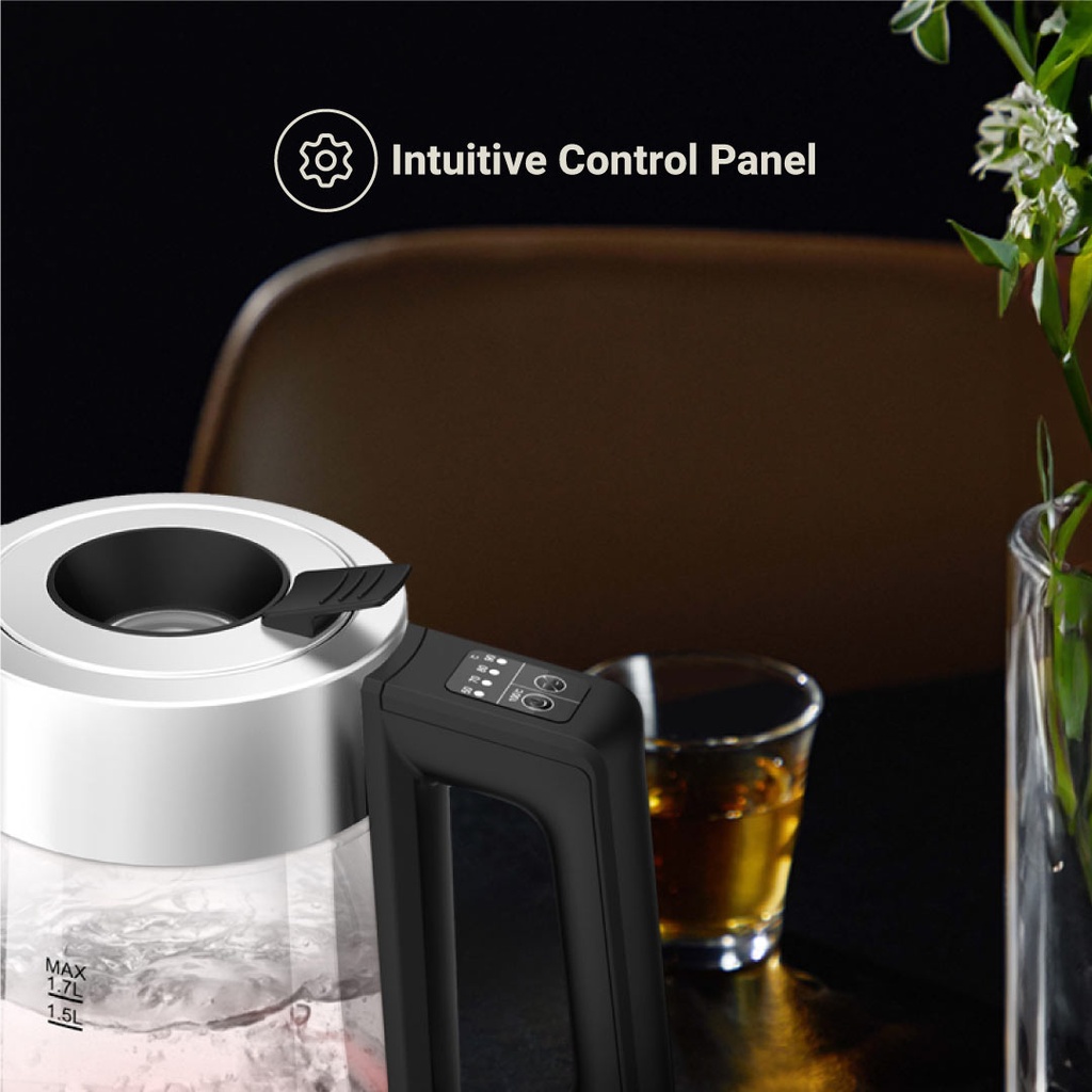 LEPRESSO MULTI-TEMPERATURE ILLUMINATED GLASS KETTLE BLACK LPCFFM0008-BK - Image 11