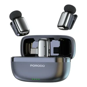 Capture professional-quality audio anytime, anywhere with the Porodo Wireless Lavalier Microphone.