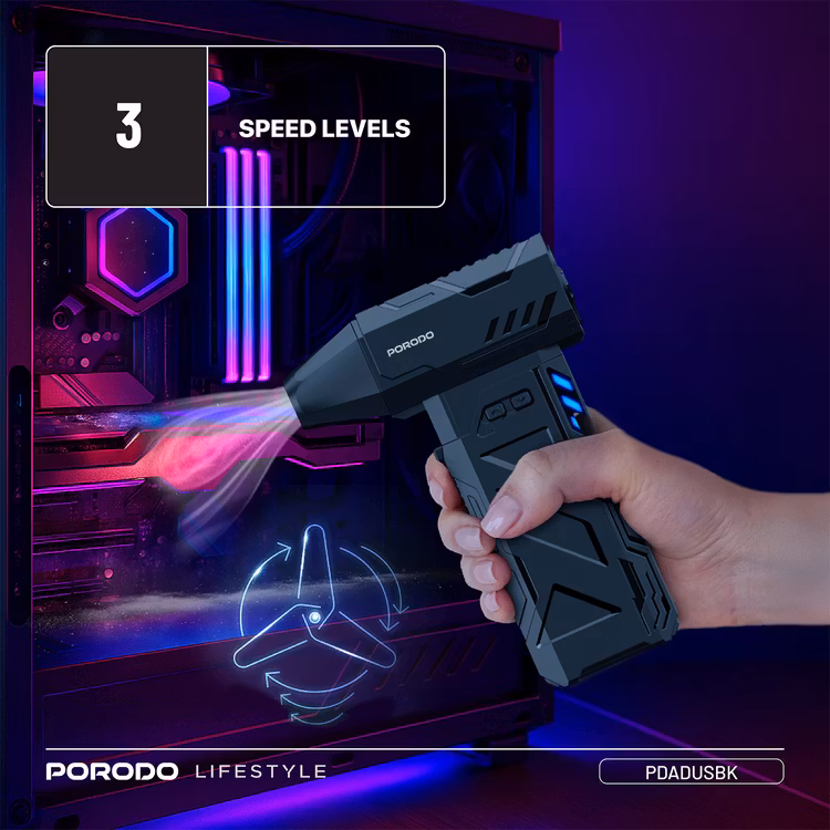 PORODO LIFESTYLE TURBOBLAST PORTABLE AIR BLOWER BLACK PDADUSBK - Image 6