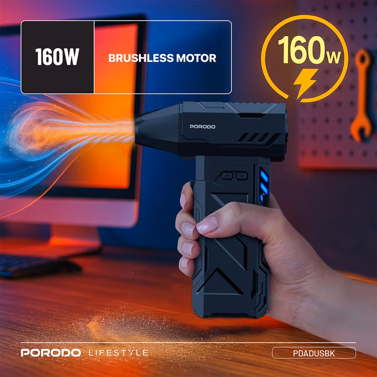 PORODO LIFESTYLE TURBOBLAST PORTABLE AIR BLOWER BLACK PDADUSBK - Image 3