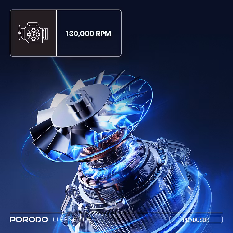PORODO LIFESTYLE TURBOBLAST PORTABLE AIR BLOWER BLACK PDADUSBK - Image 4