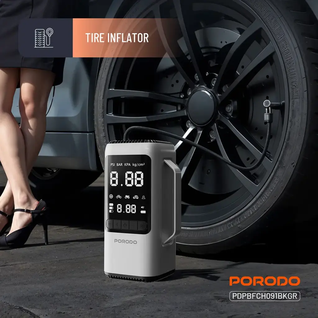 PORODO 6 IN 1 MULITI FUNCTIONAL POWER TOOL JUMP STARTER AIR COMPRESSOR POWERBANK PDPBFCH091BKGR - Image 8