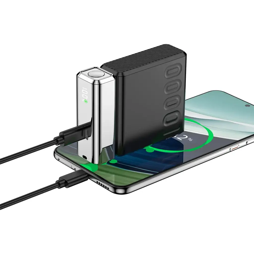 PORODO PD35W CHROME VOLT 10000MAH POWER BANK WITH LED DIGITAL DISPLAY BLACK PDPBFCH088BK - Image 2
