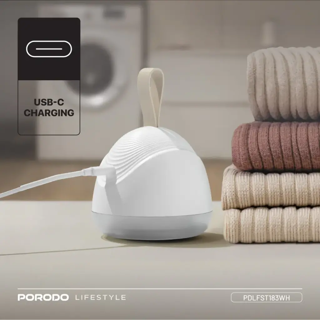 PORODO LIFESTYLE FABRIC SHAVER LINT AND BOBBLES REMOVER WHITE PDLFST183WH - Image 7