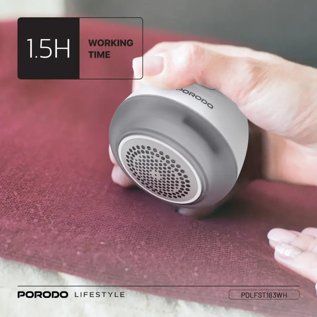 PORODO LIFESTYLE FABRIC SHAVER LINT AND BOBBLES REMOVER WHITE PDLFST183WH - Image 3