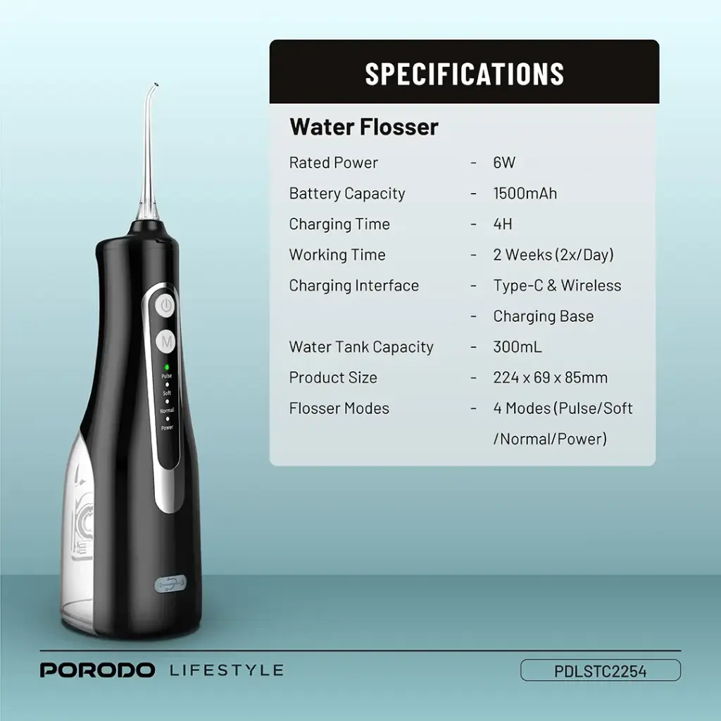 PORODO ULTIMATE ORAL CARE DUO ELECTRIC TOOTHBRUSH AND WATER FLOSSER COMBO PDLSTC2254 - Image 3