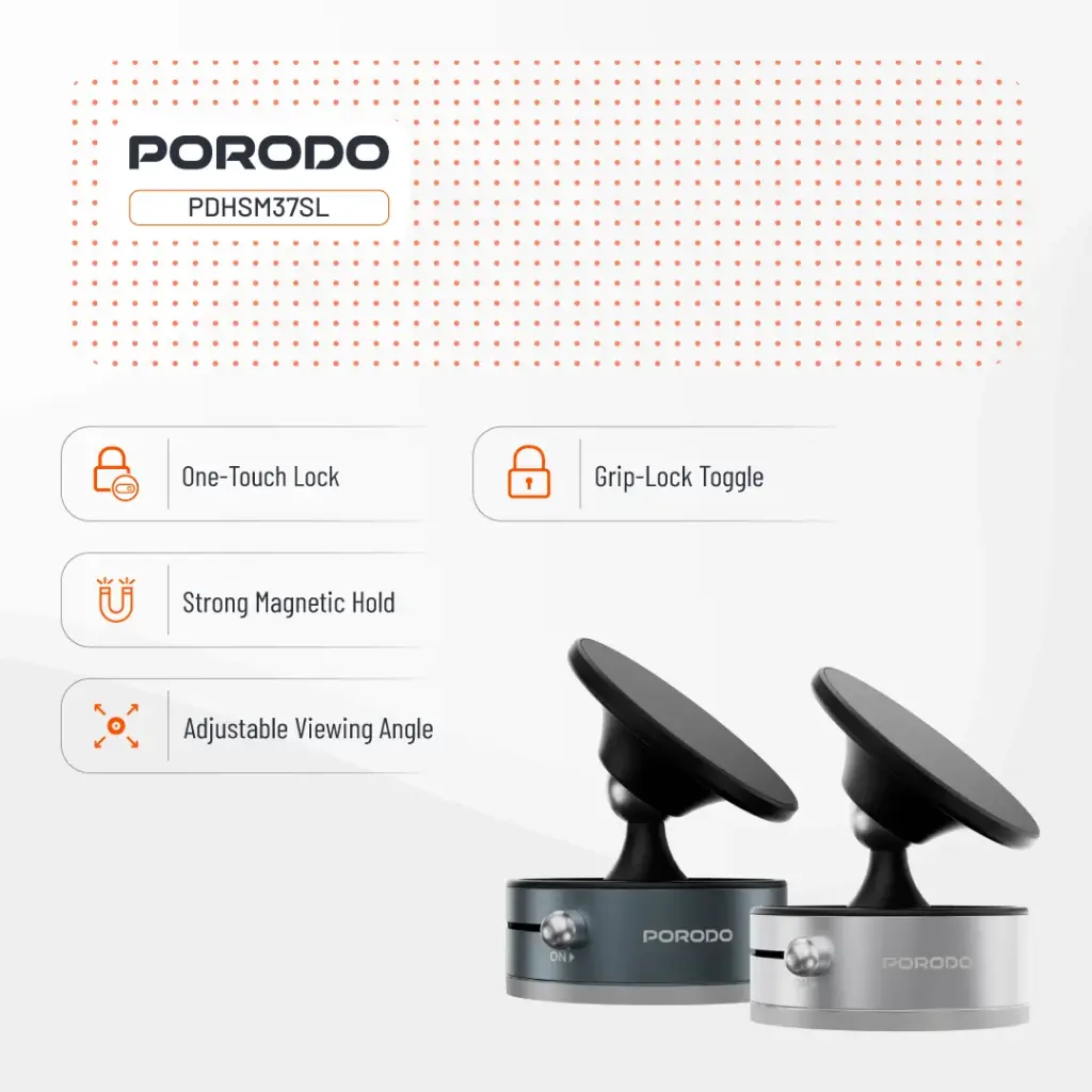 PORODO MULTI SURFACE MAGSAFE PHONE MOUNT SILVER PDHSM37SL - Image 3