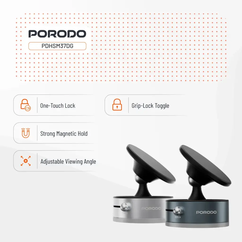 PORODO MULTI SURFACE MAGSAFE PHONE MOUNT DARK GREY PDHSM37DG - Image 3