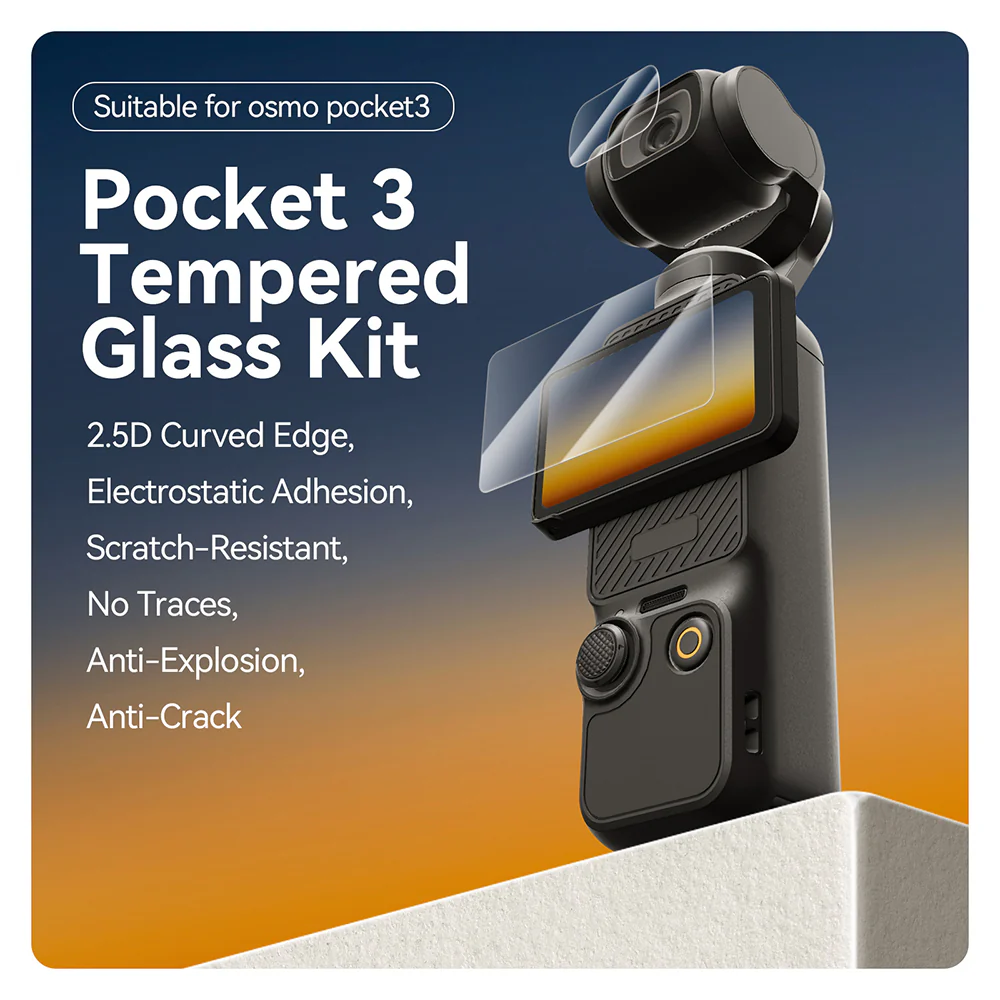 TELESIN POCKET 3 TEMPERED FILM SET POCKET3 S6-FLM-01-TDJ - Image 3
