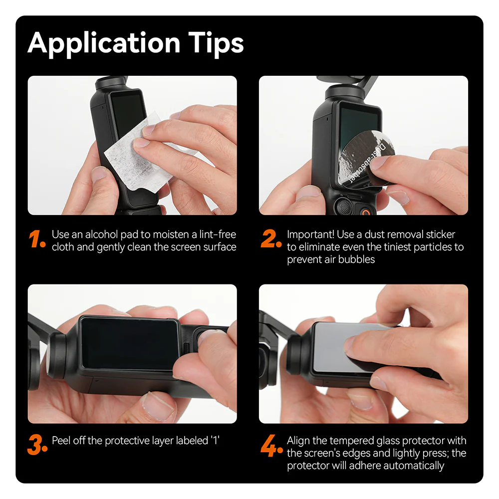 TELESIN POCKET 3 TEMPERED FILM SET POCKET3 S6-FLM-01-TDJ - Image 9