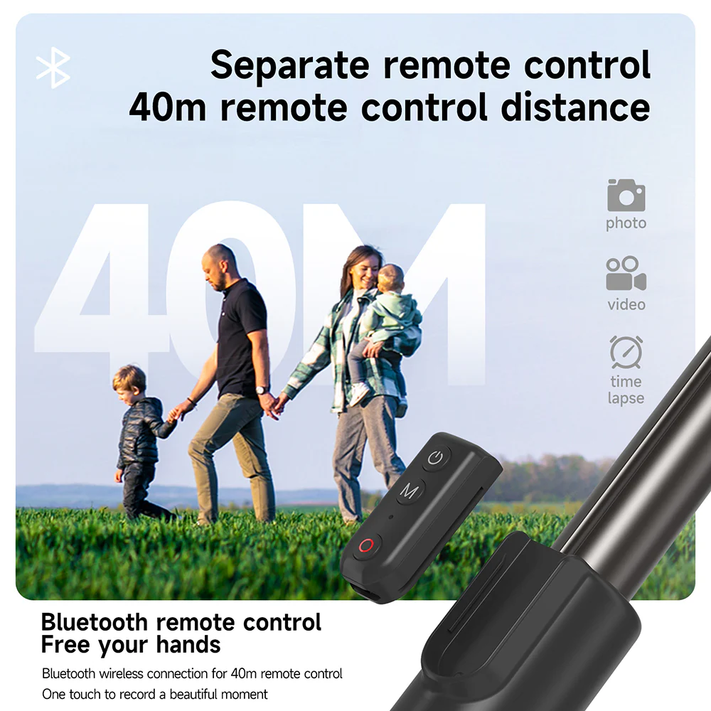 TELESIN 1.3M SELFIE STICK TRIPOD WITH REMOTE CONTROL TE-RCSS-003 - Image 9