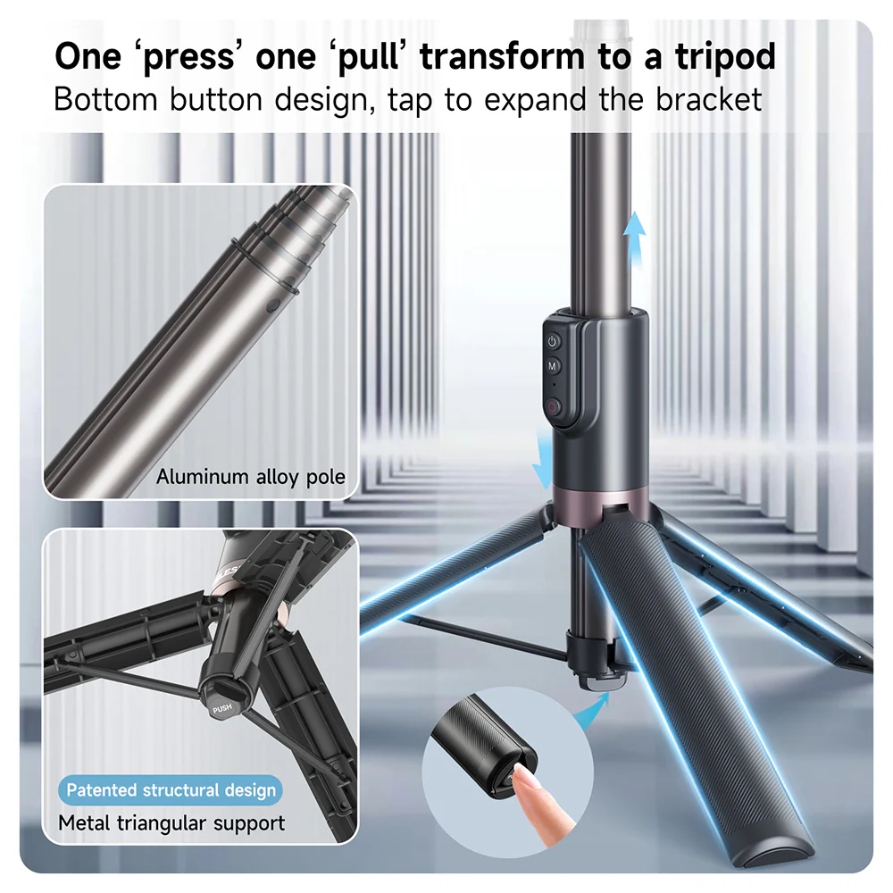 TELESIN 1.3M SELFIE STICK TRIPOD WITH REMOTE CONTROL TE-RCSS-003 - Image 13