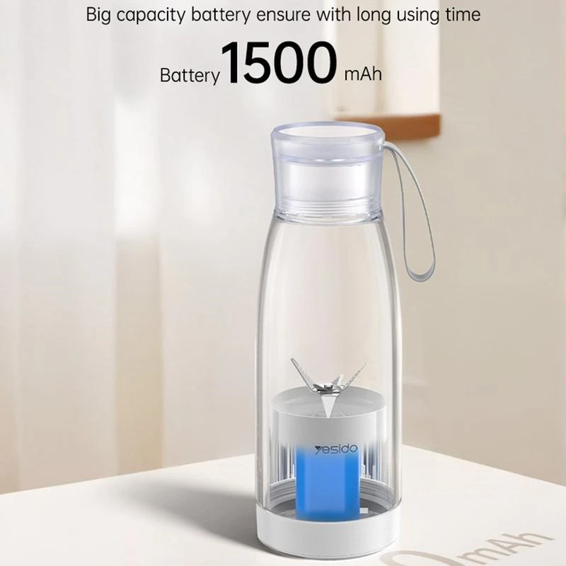 YESIDO 450ML PORTABLE USB C JUICER WHITE EC17 - Image 3