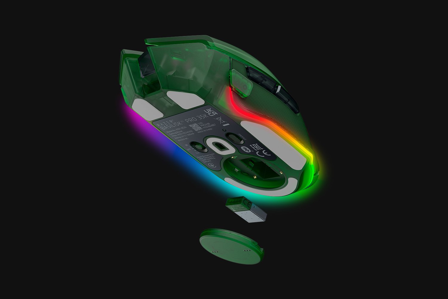 RAZER BASILISK V3 PRO ERGONOMIC WIRELESS GAMING MOUSE PHANTOM GREEN EDITION RZ01-05240300-R3G1 - Image 6