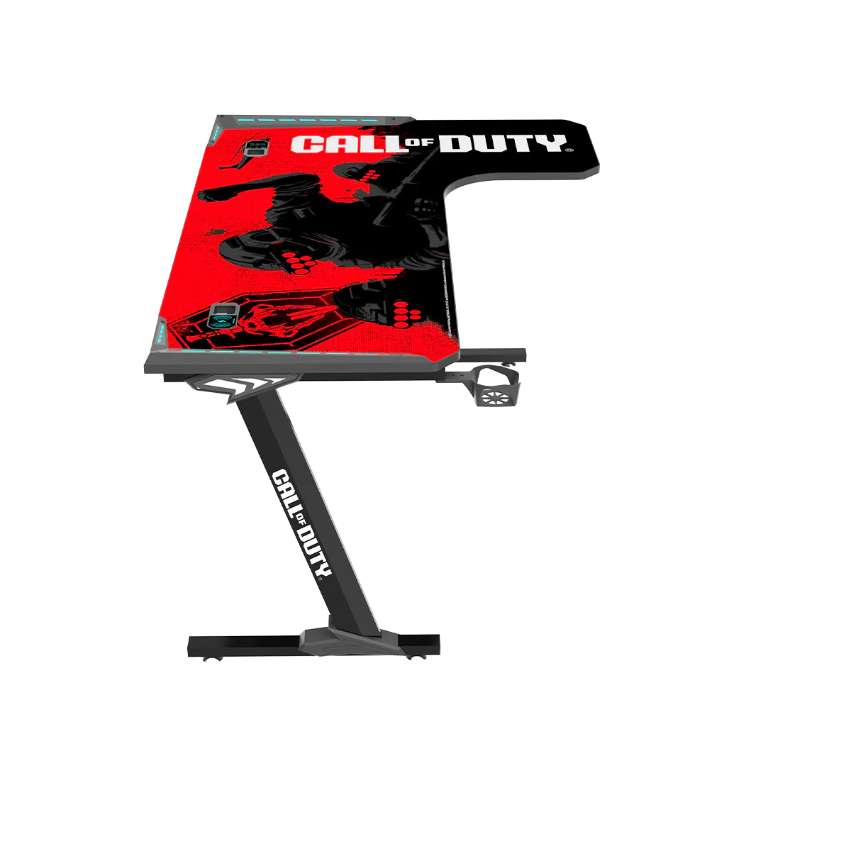 GAMEON CALL OF DUTY R-SHAPED RGB FLOWING LIGHT GAMING DESK COD-PHANTOMXL-R-01 - Image 4