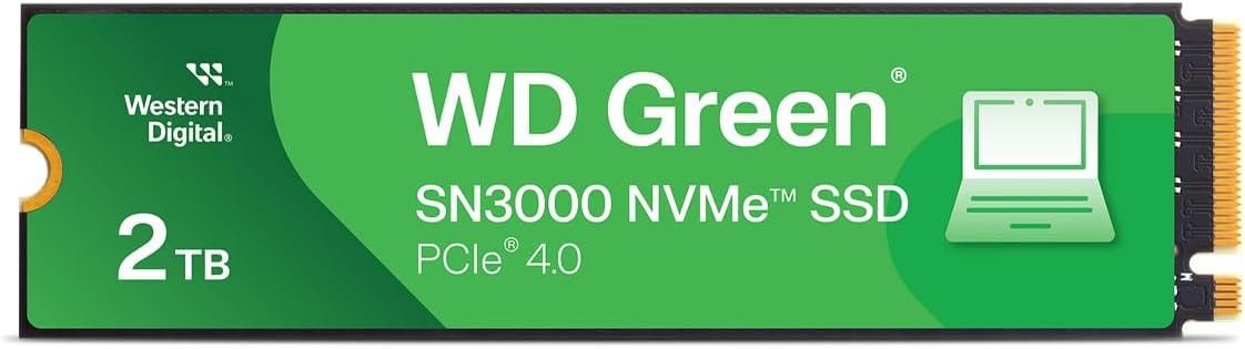 WD INTERNAL SSD 2TB SN3000 M.2 NVME 2280 PCIE 4.0 GREEN WDS200T4G0E-00CPS0 - Image 3