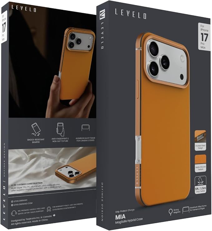 LEVELO MIA IPHONE 17 PRO MAX MAGSAFE HYBRID CASE SUNRISE ORANGE LVLMIA17PMSORG - Image 2