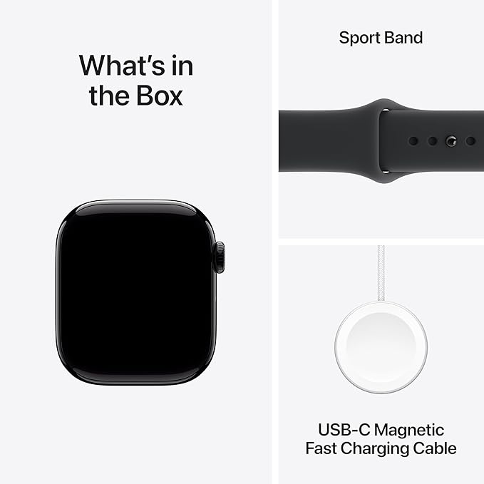 APPLE WATCH SERIES 11 GPS 42MM 2025 JET BLACK ALUMINIUM CASE WITH BLACK SPORT BAND - M/L MEQU4 - Image 4