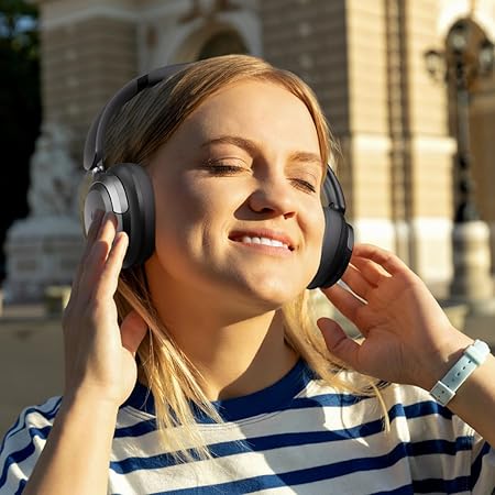 BLUPEBBLE OVER EAR FOLDABLE DIGITAL HYBRID NOISE CANCELLING HEADPHONES C90 BLUE BP-PAC90ANC-BL - Image 7