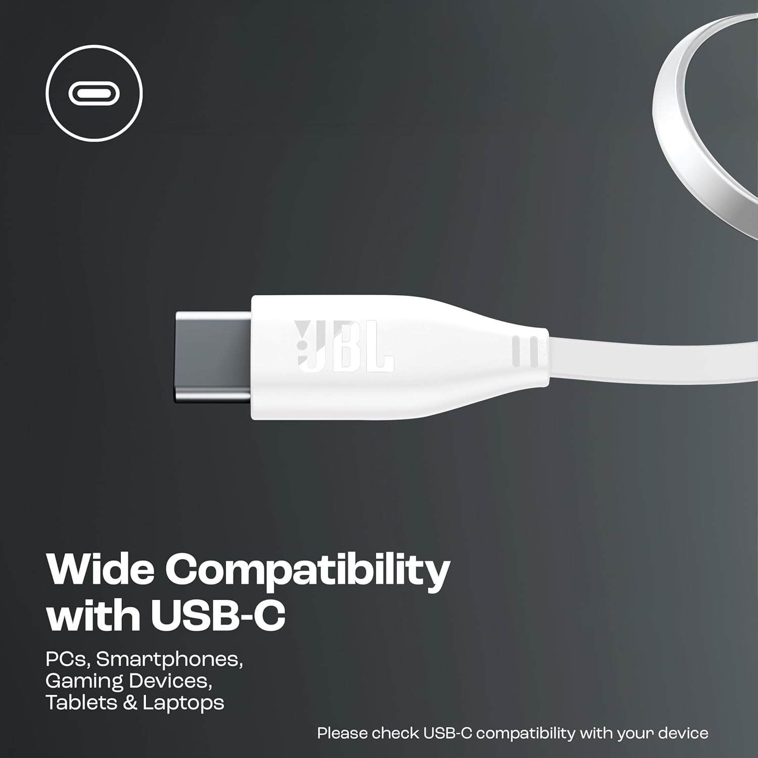 JBL TUNE 520C USBC WIRED HEADSET WHITE - Image 3