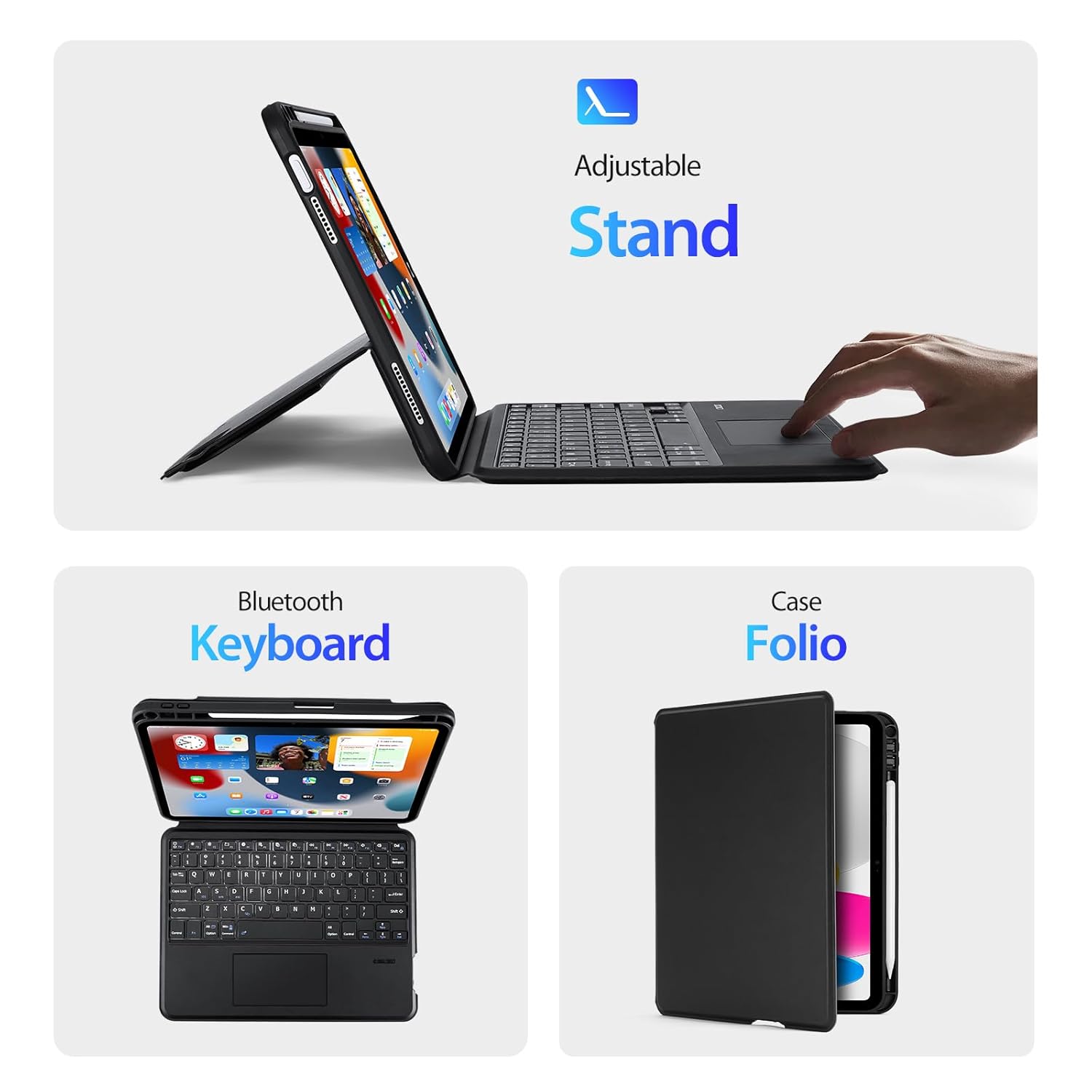 DUX DUSIC TK SERIES IPAD 10 (2022) KEYBOARD BLACK DKB004 - Image 6