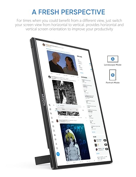 ARZOPA 14 INCH ULTRA SLIM FHD 1080P PORTABLE MONITOR BLACK A1S - Image 4