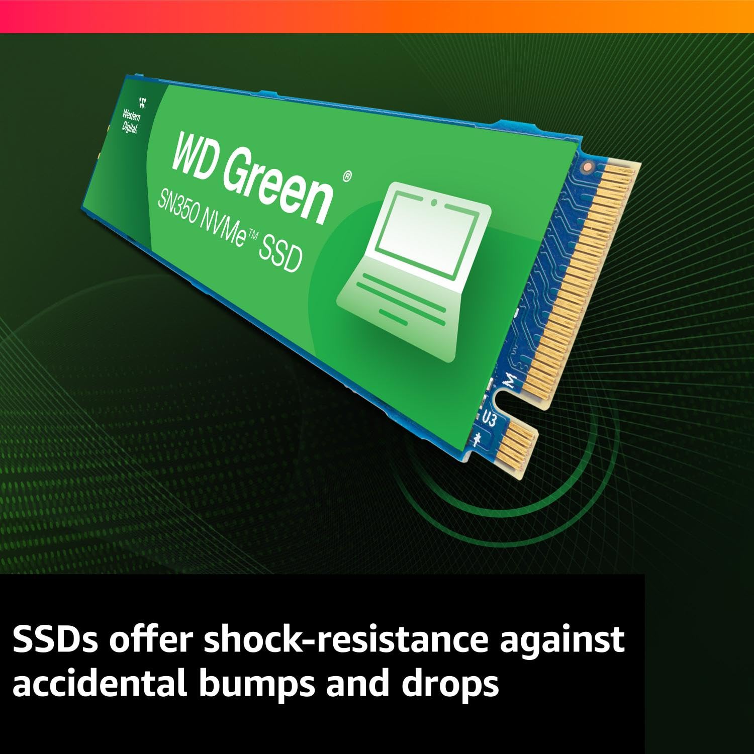 WD INTERNAL SSD 500GB SN350 M.2 NVME 2280 PCIE GEN 4 GREEN WDS500G2G0C-00CDH0 - Image 6