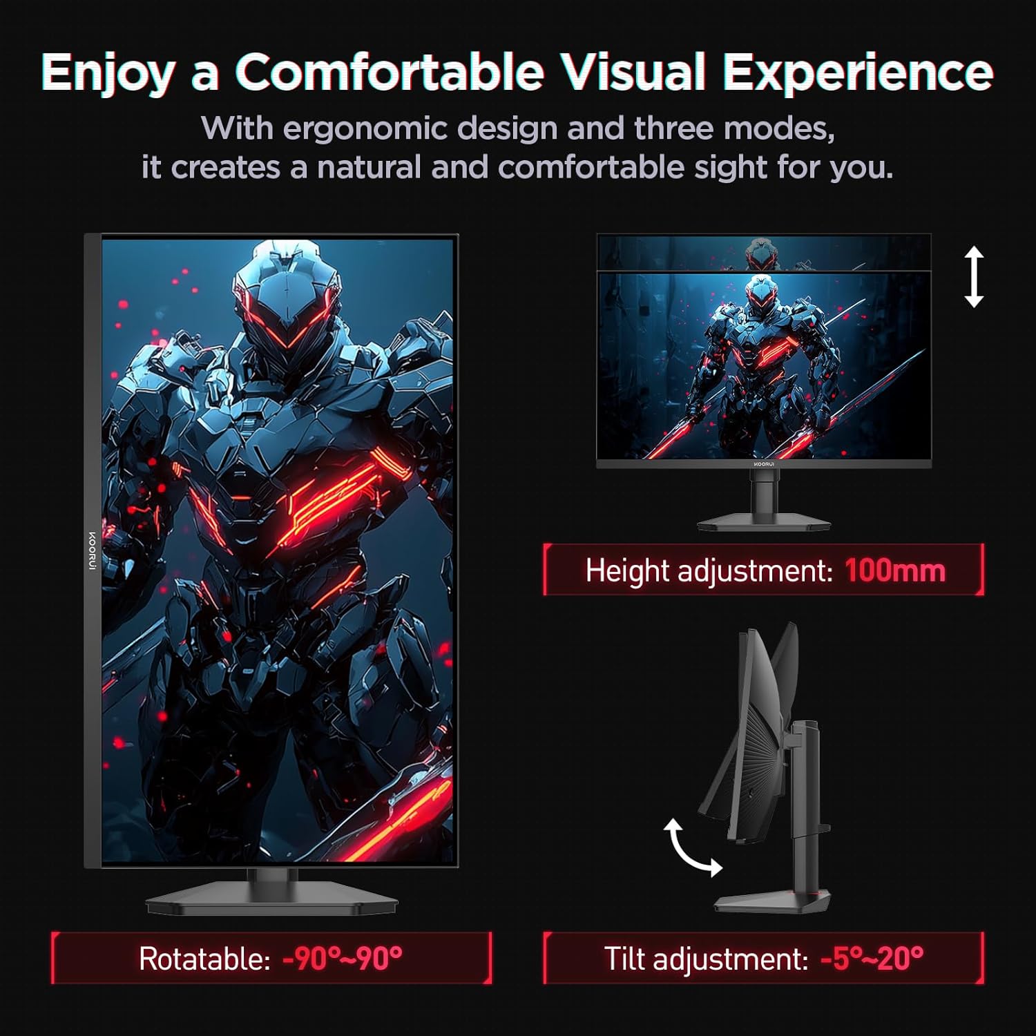 KOORUI 27-INCH QHD 2560X1440 320HZ 1MS IPS PANEL GAMING MONITOR G2721E - Image 8