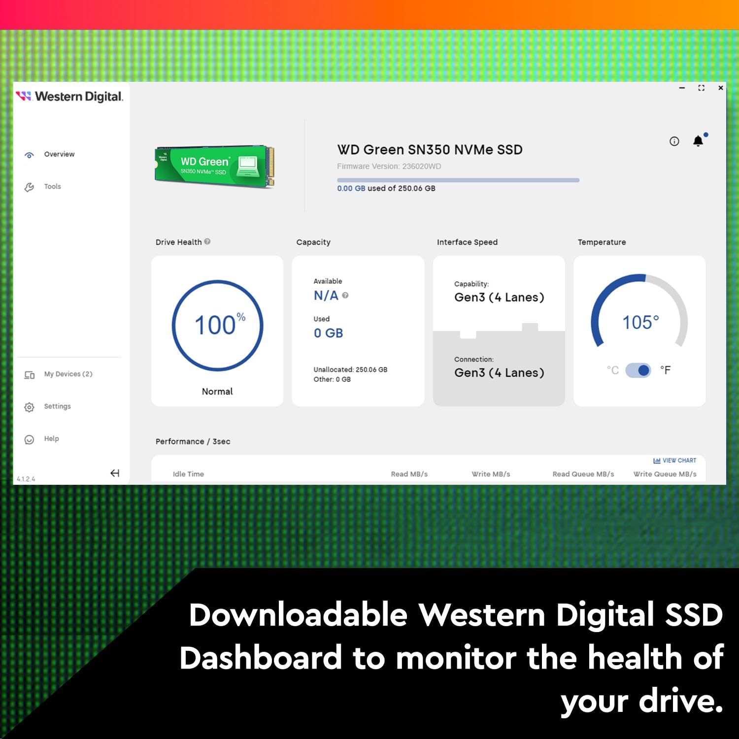 WD INTERNAL SSD 500GB SN350 M.2 NVME 2280 PCIE GEN 4 GREEN WDS500G2G0C-00CDH0 - Image 7