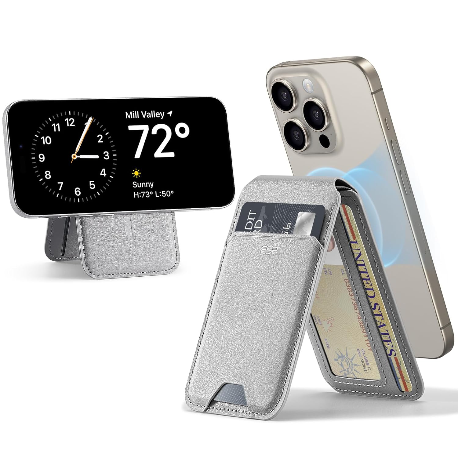 ESR HALOLOCK MAGNETIC VEGAN LEATHER WALLET STAND - Image 2