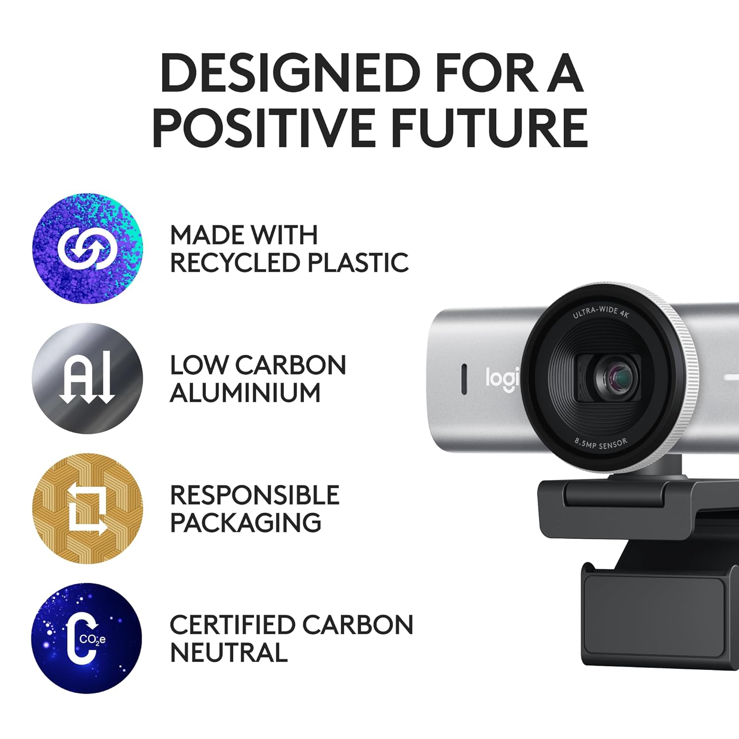 LOGITECH MX BRIO 4K ULTRA HD WEBCAM PALE GRAY 960-001554 - Image 10
