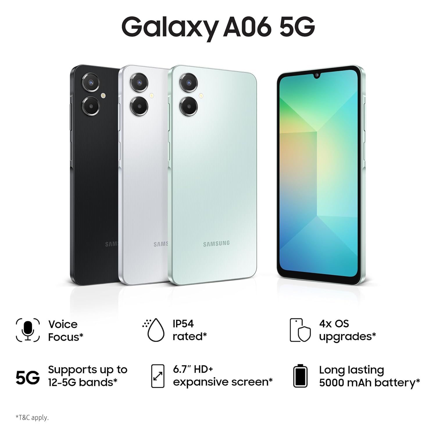 SAMSUNG GALAXY A06 5G 4GB 128GB BLACK SM-A066B/DS - Image 2