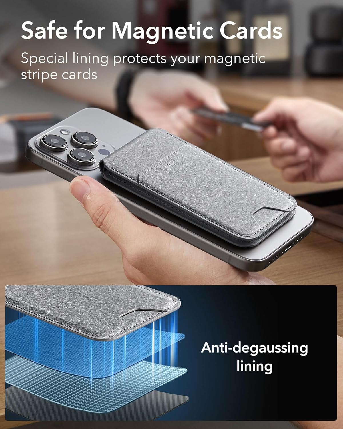 ESR HALOLOCK MAGNETIC VEGAN LEATHER WALLET STAND - Image 7