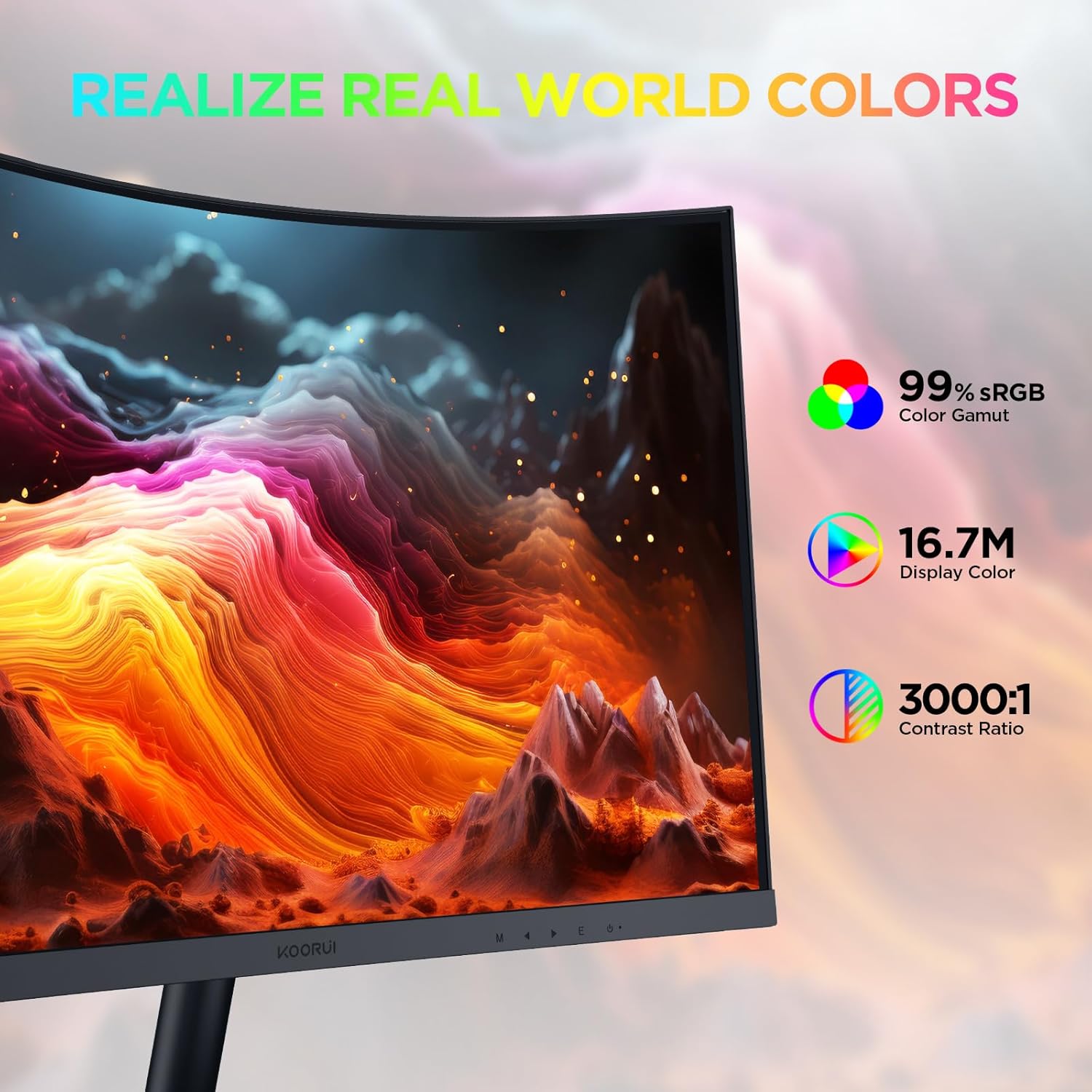 KOORUI 24-INCH FHD 1920X1080 75HZ CURVED GAMING MONITOR BLACK 24N5CA - Image 3