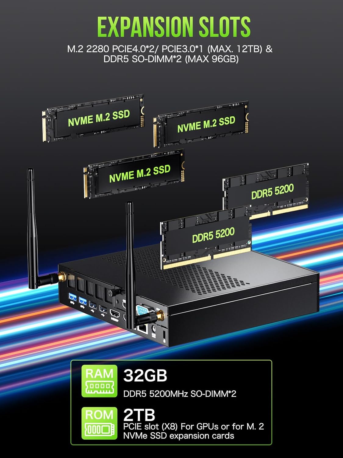 GMKTEC MINI PC INTEL CORE I9 13900HK 32GB RAM 1TB SSD WIN 11 PRO NUCBOX-K10 - Image 6