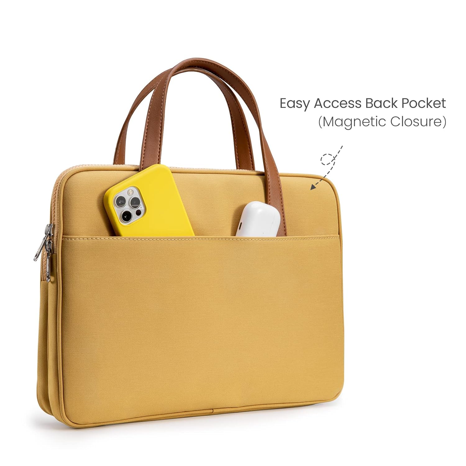TOMTOC VERSATILE A11 14 INCH LAPTOP HANDBAG YELLOW A11D3Y1 - Image 5