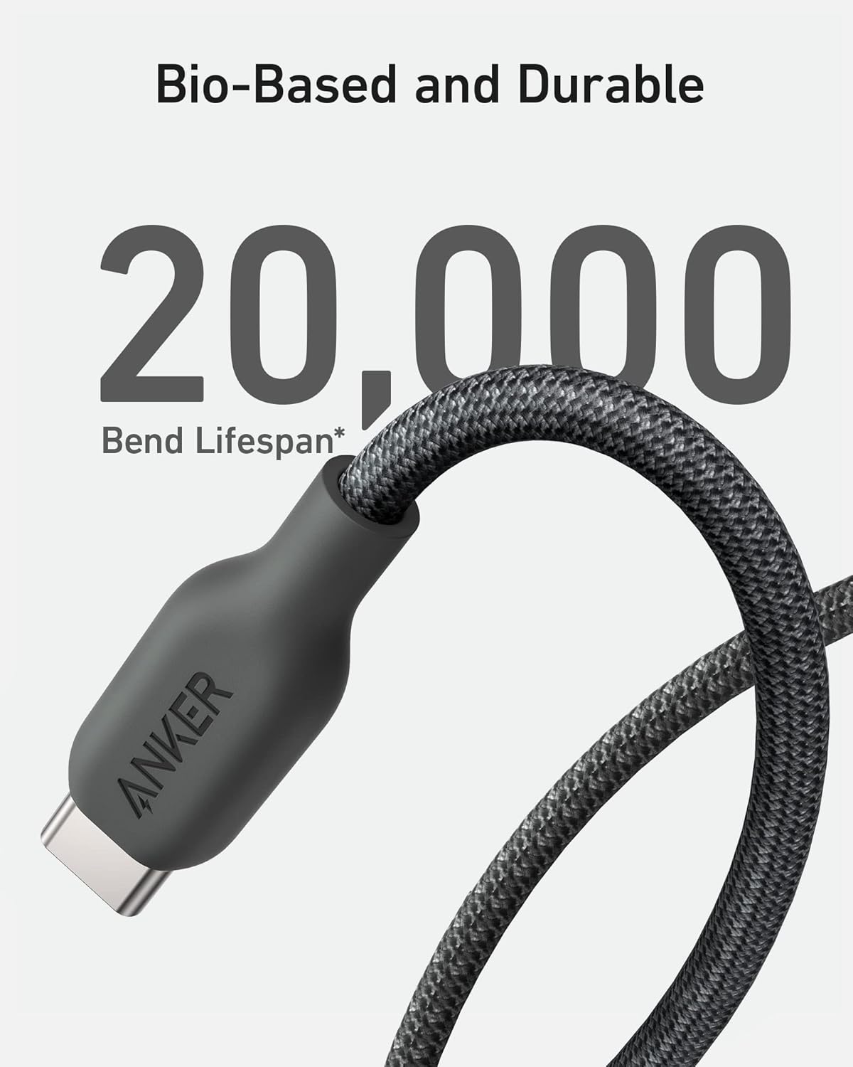ANKER 544 USB C TO USB C 240W BIO BRAIDED CABLE 6FT BLACK A80F6H11 - Image 6