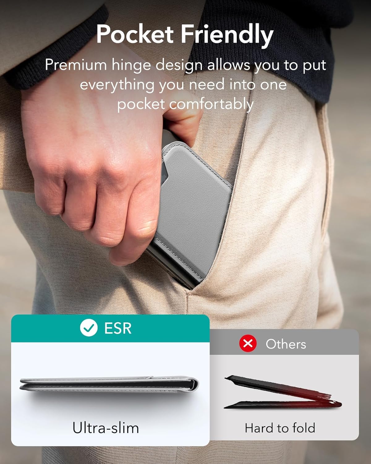 ESR HALOLOCK MAGNETIC VEGAN LEATHER WALLET STAND - Image 8
