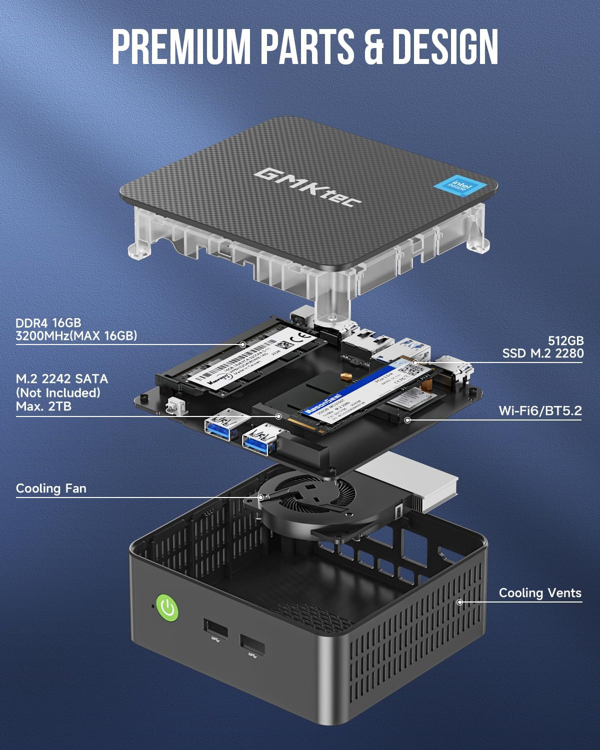 GMKTEC MINI PC INTEL N150 16GB RAM 512GB SSD WIN 11 PRO NUCBOX-G3 PLUS - Image 4