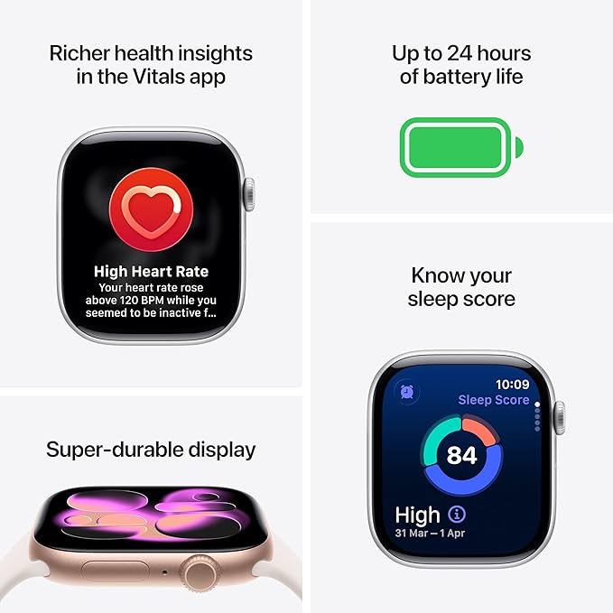 APPLE WATCH SERIES 11 GPS 42MM 2025 JET BLACK ALUMINIUM CASE WITH BLACK SPORT BAND - M/L MEQU4 - Image 5